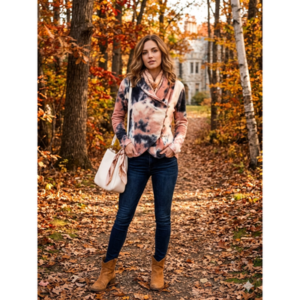The Jersey Cove Sunset Swirl Asymmetric Jacket - Medium