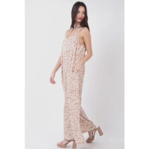 VERY J - Sleeveless Pleated Wide Leg Jumpsuit w/Pockets - Small