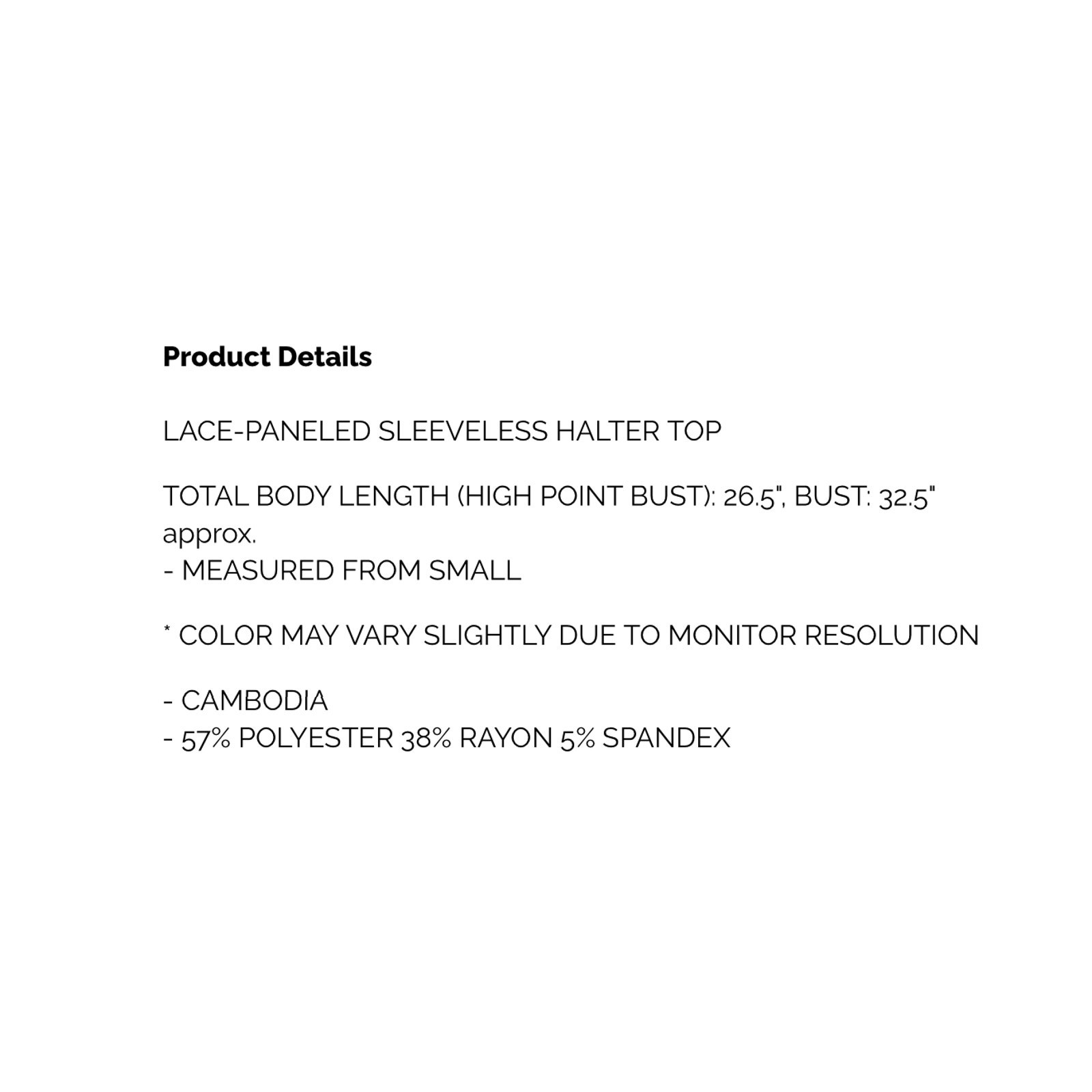 ZENANA - LACE PANELED SLEEVELESS HALTER TOP - Medium - Image 5