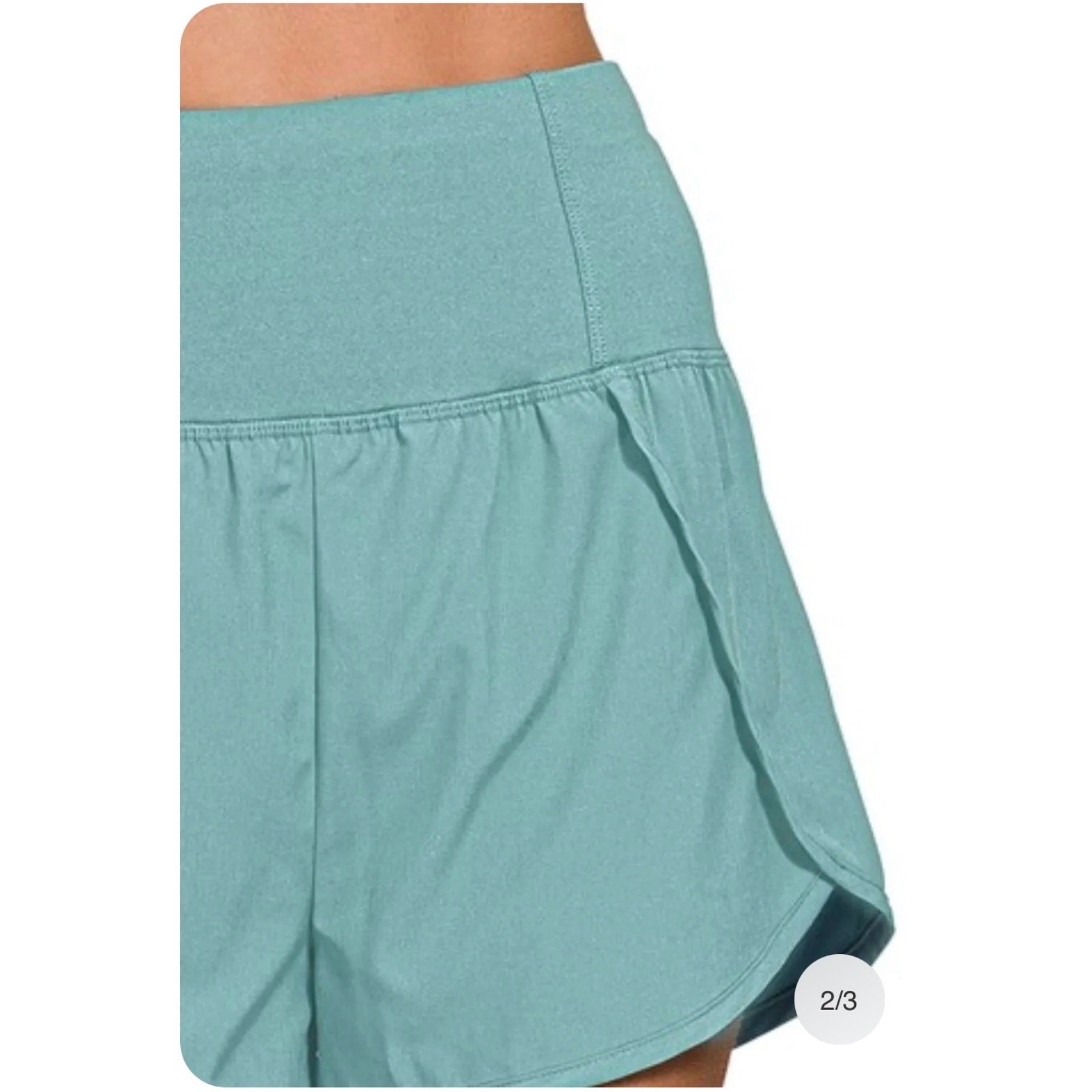 Zenana - Activewear High Waisted Shorts w/Built in Panties - Medium - Image 3