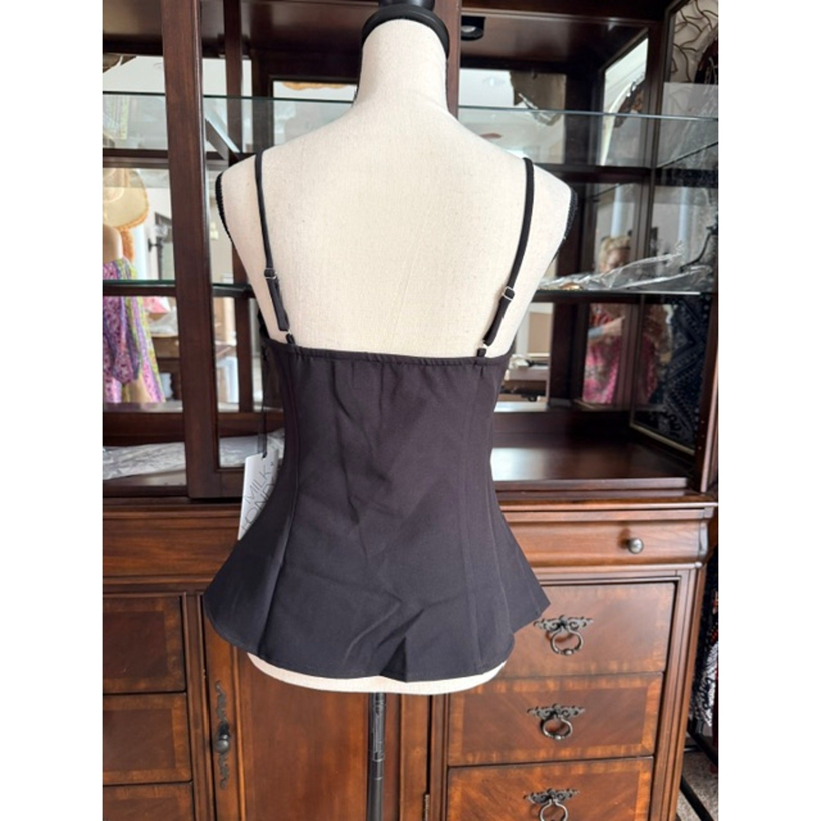 Milk & Honey - Asymmetrical Button Down Spaghetti Strap w/Side Zip Top - Medium - Image 5