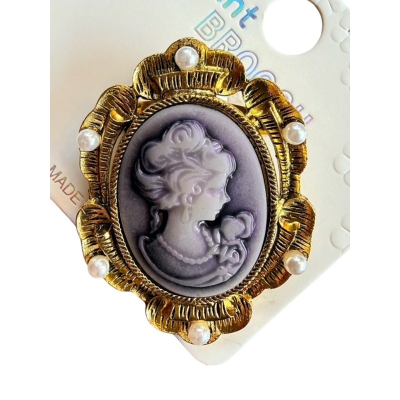 Moonlight Serenade Cameo Brooch