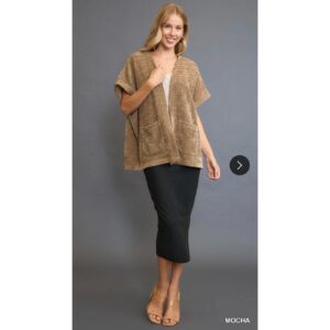 Umgee - Open Front Knit Jacket - Large