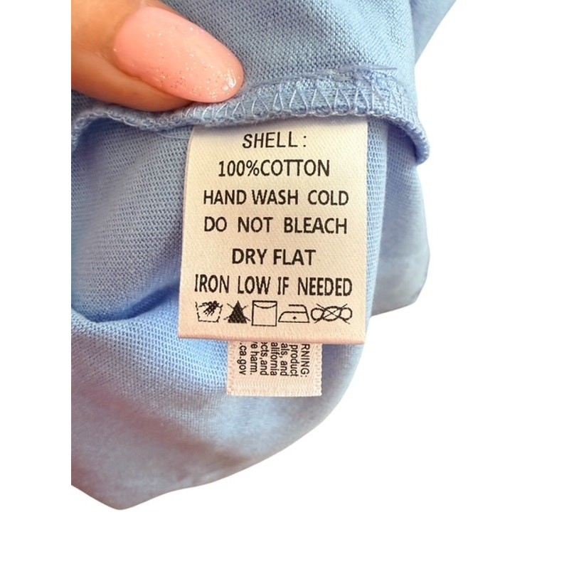 Oceanside Style Blue Shell Tee with Pearls and Sequin - Small - Image 6