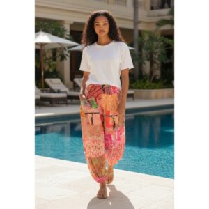 POL - One of a Kind Boho Printed Woven Jogger Pants - One Size (D)