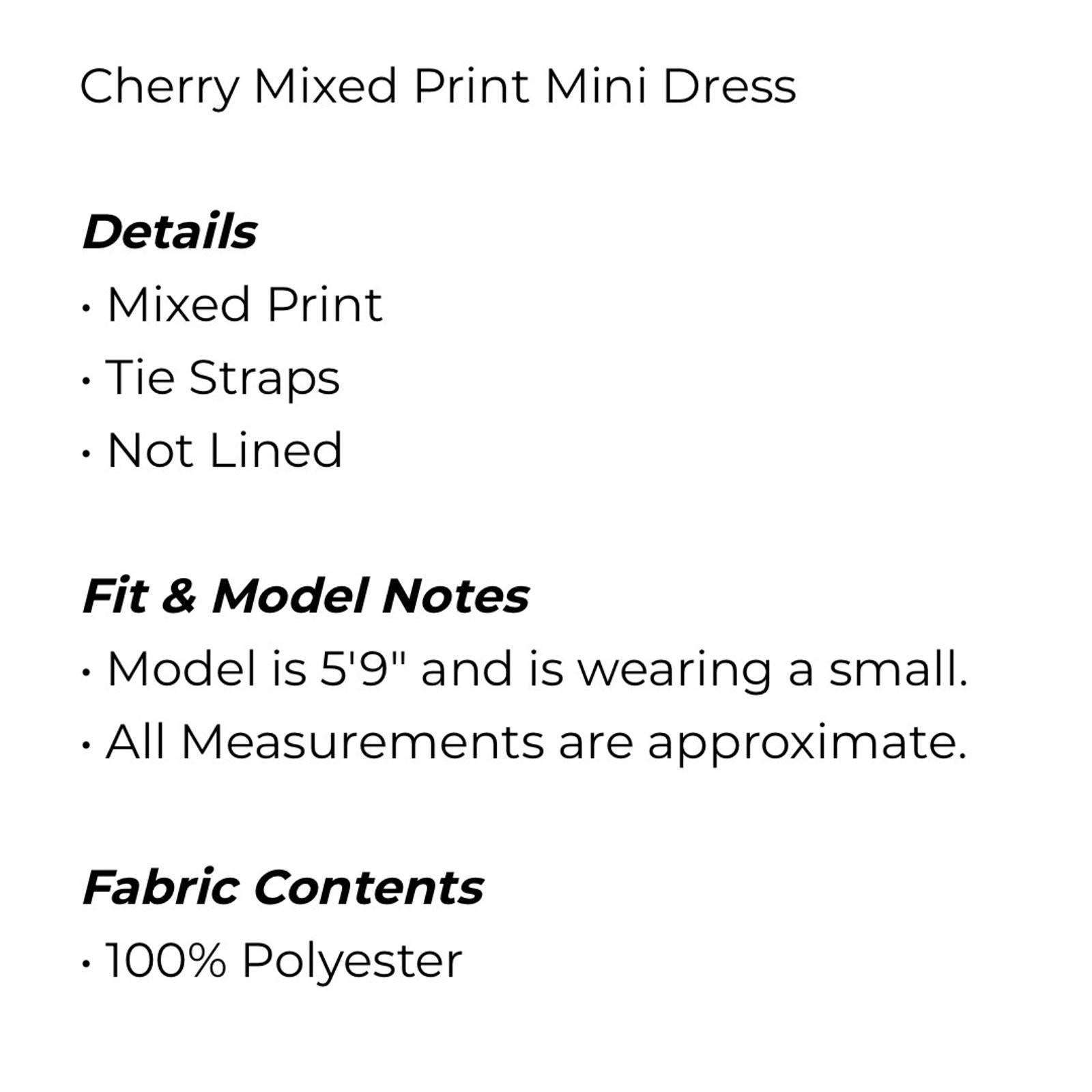 Umgee - Cherry Mixed Mini Dress - Medium - Image 6