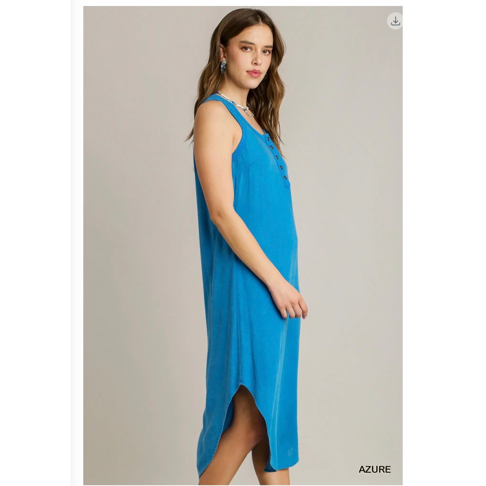 Umgee - Mineral Wash High Low Hem Midi Dress - Small - Image 4