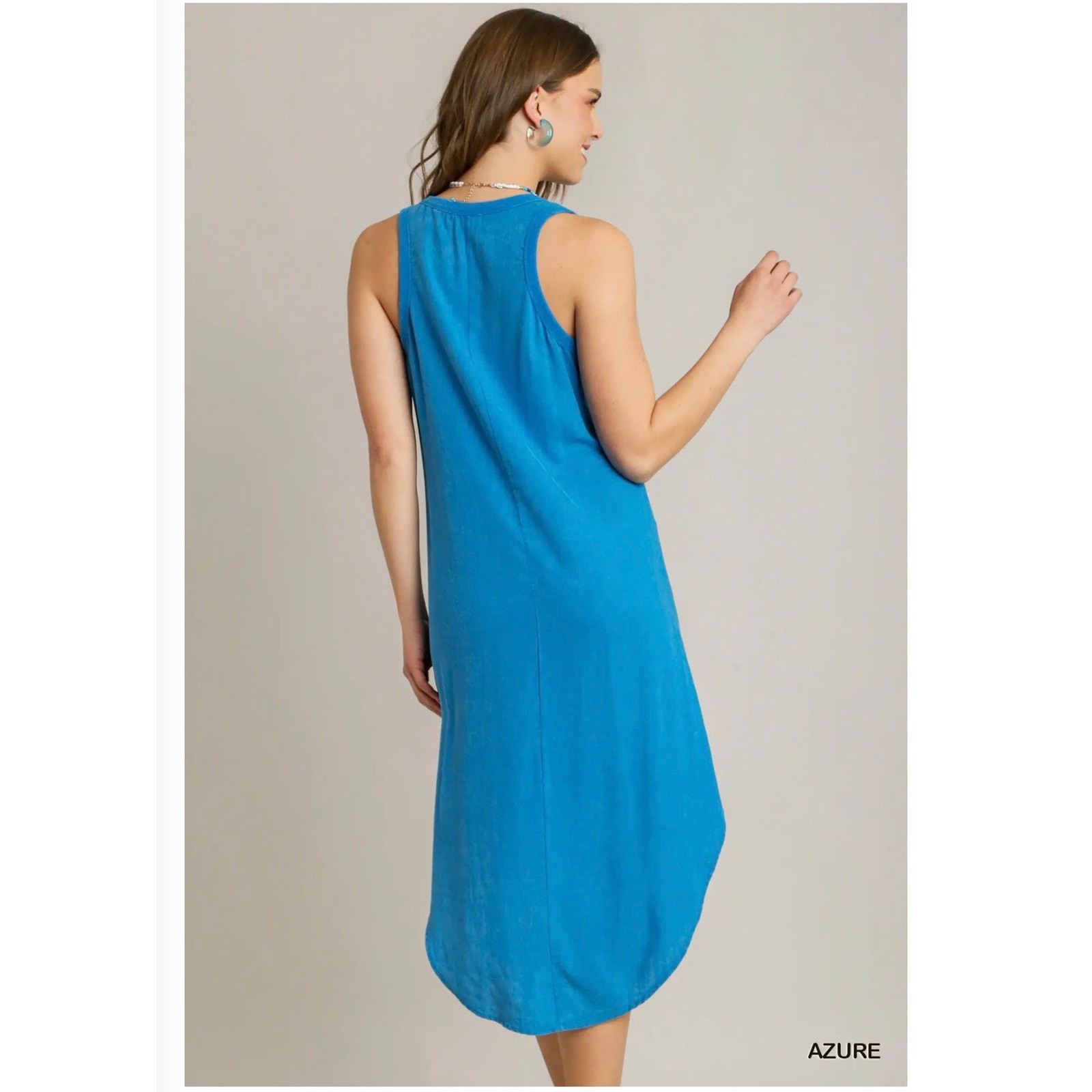 Umgee - Mineral Wash High Low Hem Midi Dress - Small - Image 5