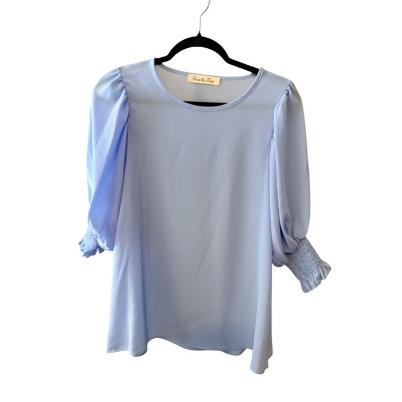 Vine & Love - Smocked Puff Sleeve Blouse - Small - Image 4