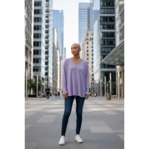 Andree by UNIT - Lavender Waffle Long Sleeve Top - 1X