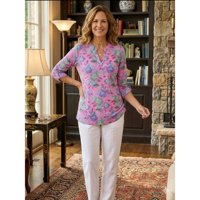 Dear Scarlett - 3/4 Tab Sleeve Lizzy Blouse - Large - Image 3