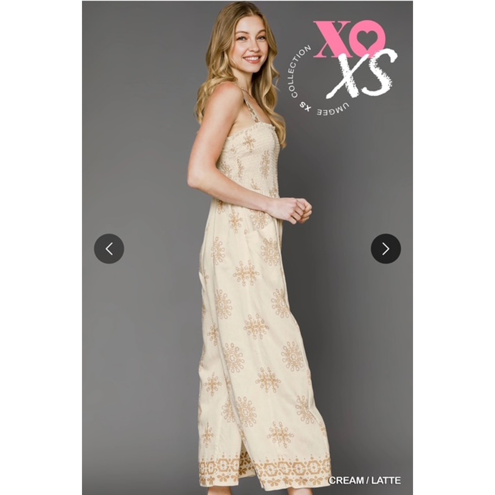 UMGEE - Boho Embroidered Smocked Jumpsuit - Medium - Image 4