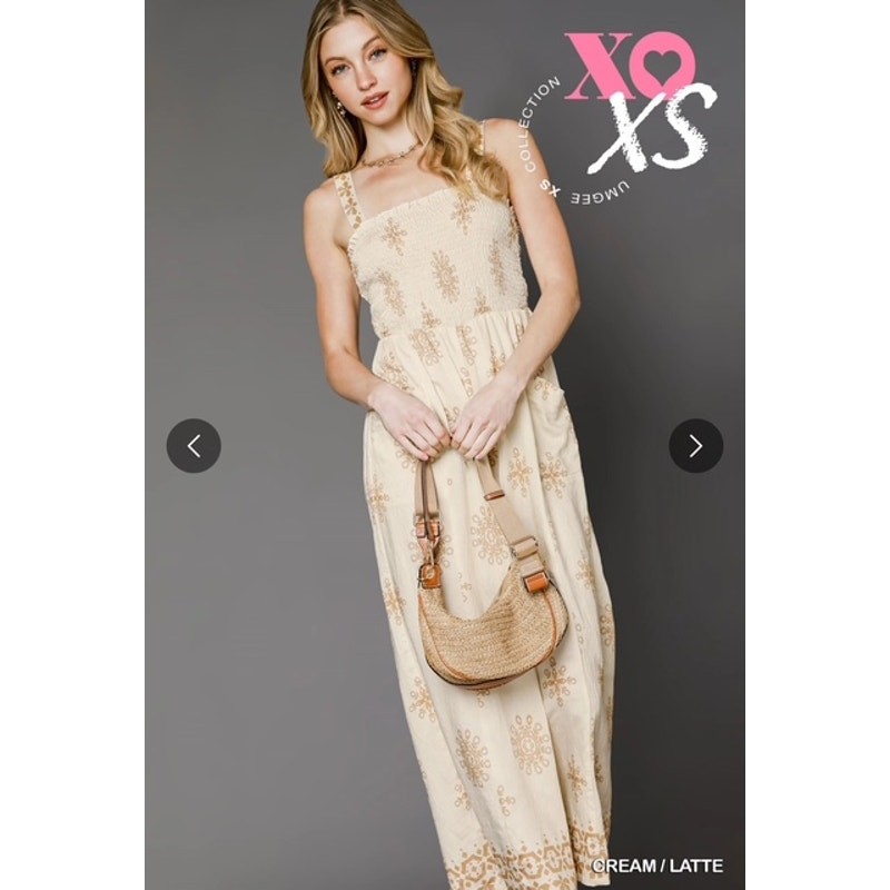 UMGEE - Boho Embroidered Smocked Jumpsuit - X Small - Image 3