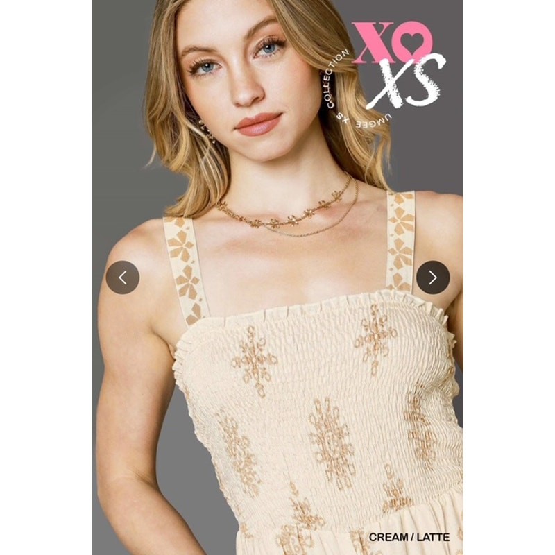 UMGEE - Boho Embroidered Smocked Jumpsuit - X Small - Image 5