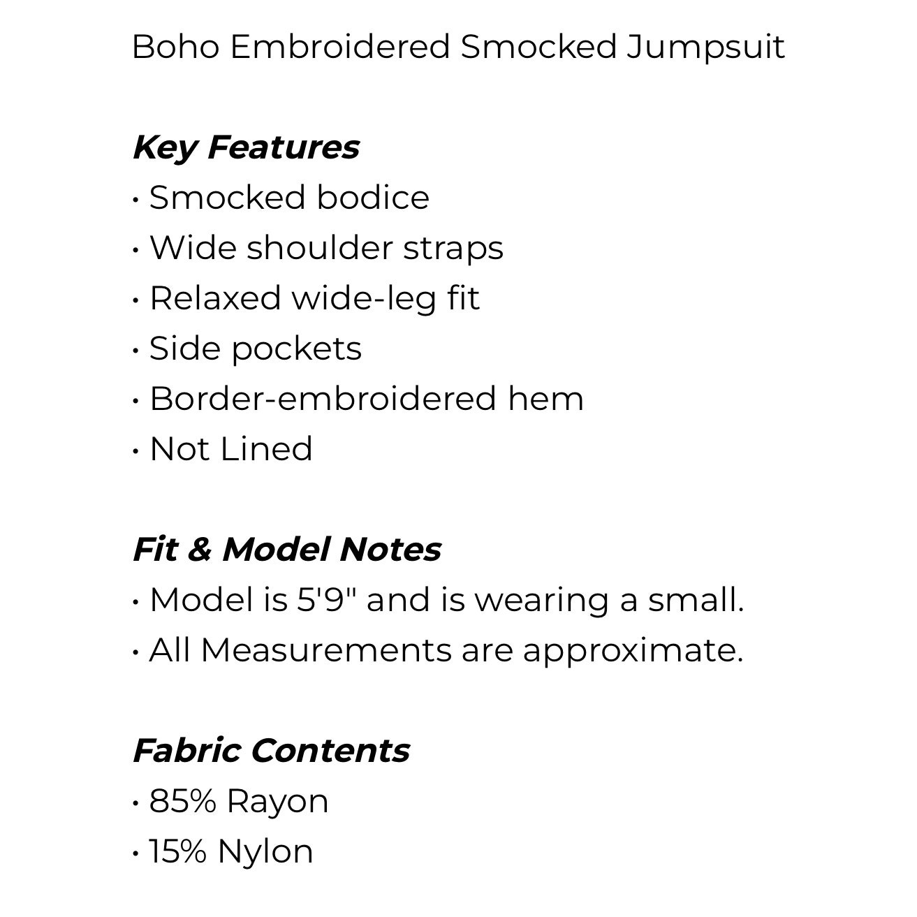 UMGEE - Boho Embroidered Smocked Jumpsuit - X Small - Image 7